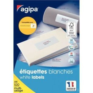 Achetez Boîte de 1400 étiquettes multi-usages blanches 99,1x38,1mm 118986 AGIPA pas cher sur Ma Re..