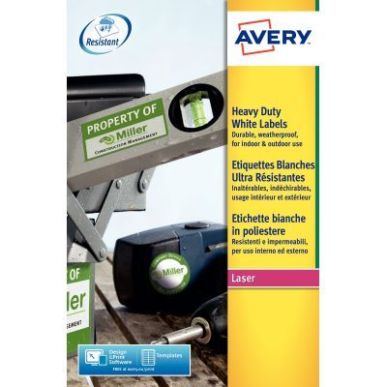 Achetez Pochette de 480 étiquettes laser polyester A4  63.5x33.9mm coloris blanc L4773-20.FR AVERY ..