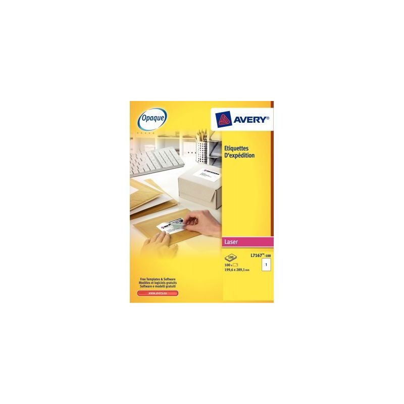 Achetez Pochette de 400 étiquettes adhésives blanches laser 139x99,1mm L7169-100 AVERY pas cher su..