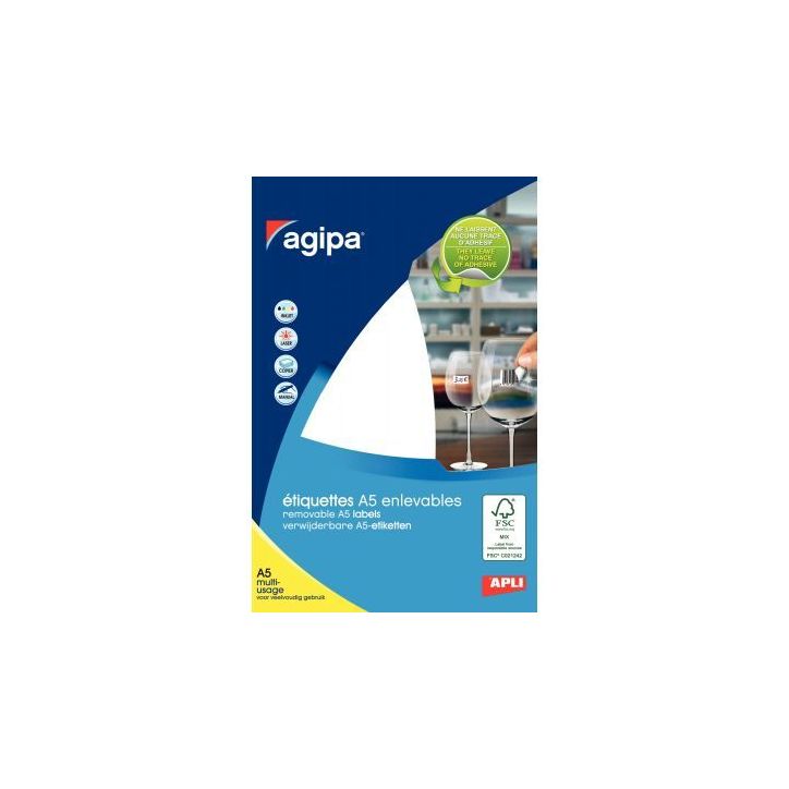 Etui de 1120 étiquettes multi-usages enlevables blanches 18,3x12mm 114260 AGIPA