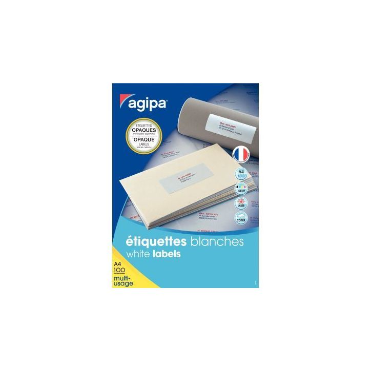 Boîte de 400 étiquettes multi-usage blanc opaque 99,1 x 139 mm 102420 APLI