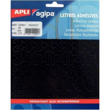 Achetez Pochette de 177 chiffres 20mm coloris noir 122021 APLI pas cher sur Ma Rentrée Scolaire