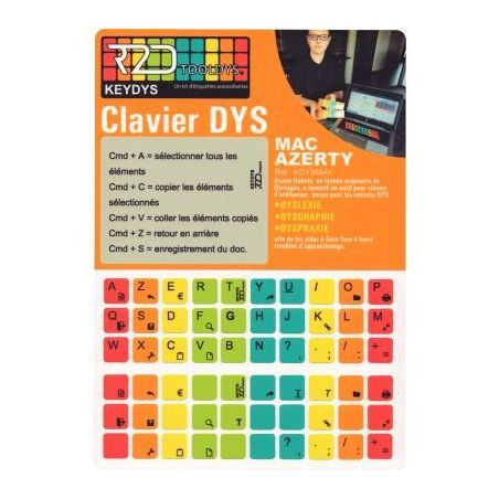 Achetez Kit d'étiquettes pour clavier AZERTY Mac pour personnes à troubles DYS KDYSMAY pas cher su..