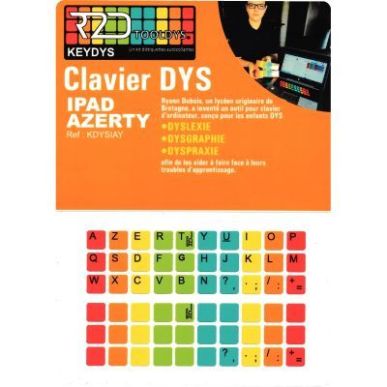Achetez Kit d'étiquettes pour clavier AZERTY IPad pour personnes à troubles DYS KDYSIAY pas cher s..