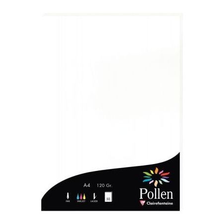 Achetez Paquet de 50 feuilles Pollen 210x297mm 120g blanc 4239C POLLEN CLAIREFONTAINE pas cher sur M..