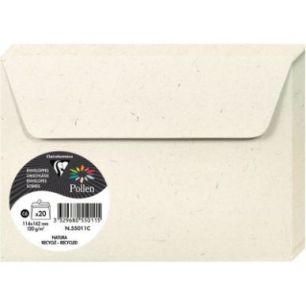 Achetez Paquet de 20 enveloppes Pollen 114x162mm 120g natura 55011C POLLEN CLAIREFONTAINE pas cher s..