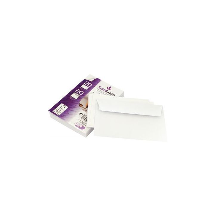 Paquet de 20 enveloppes 82x128mm avec 20 cartes de visite 90x140mm blanches 6655 GPV