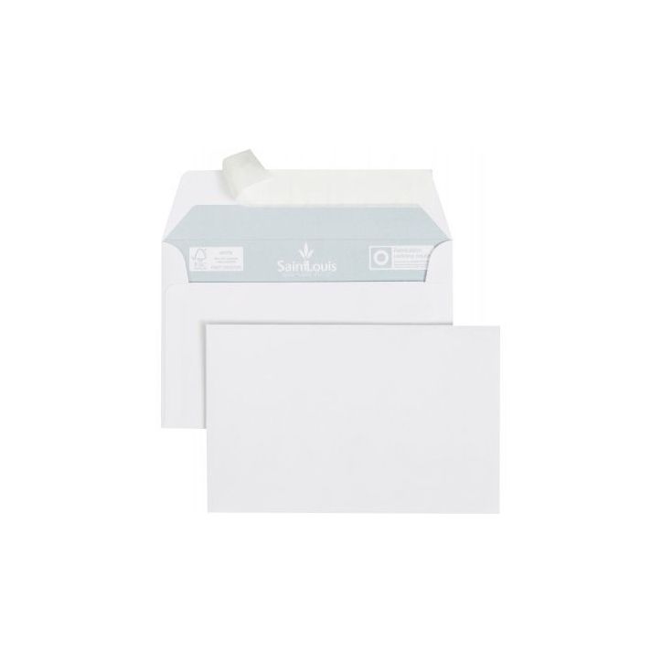 Paquet de 25 enveloppes blanches 90x140mm 100g pour cartes de visite 6652 GPV