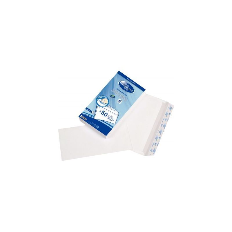 Achetez Paquet de 50 enveloppes blanches DL 110x220 80g/m² bande de protection 1461 LA COURONNE pas..
