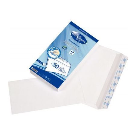 Achetez Paquet de 50 enveloppes blanches DL 110x220 80g/m² bande de protection 1461 LA COURONNE pas..