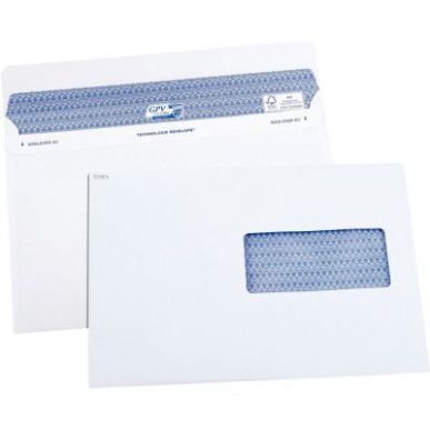 Achetez Boîte de 100 enveloppes blanches C5 162x229 90g/m² fenêtre 45x100 SECURE autocollante 505..