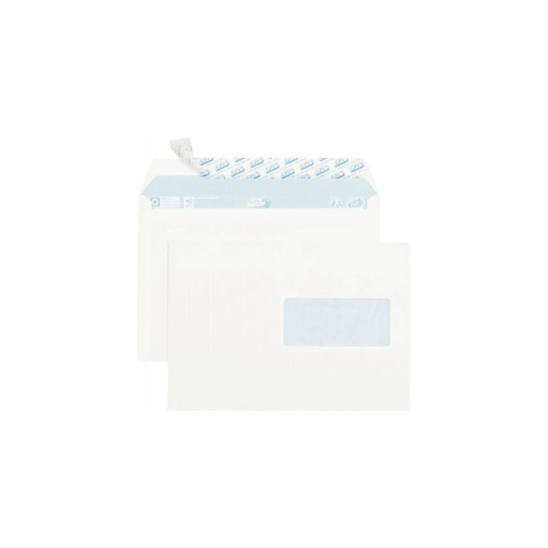 Achetez Boîte de 70 enveloppes blanches C5 162x229 80g/m² bande siliconée fenêtre 45x100 6264 pa..