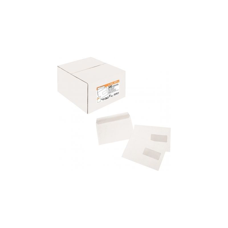 Achetez Boîte de 500 enveloppes Blanches 80g C5 162x229 mm fenêtre 45x100 mm auto-adhésives pas c..