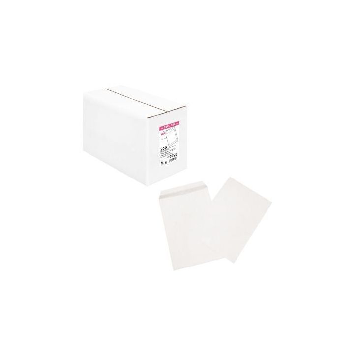 Boîte de 250 pochettes blanches C4 229x324 90g/m² bande de protection 9793 LA COURONNE