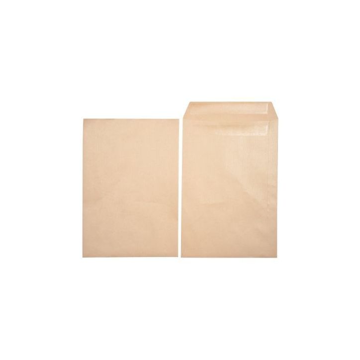 PERGAMY Boîte de 250 pochettes kraft Brun 90g C4 229x324 mm autocollantes