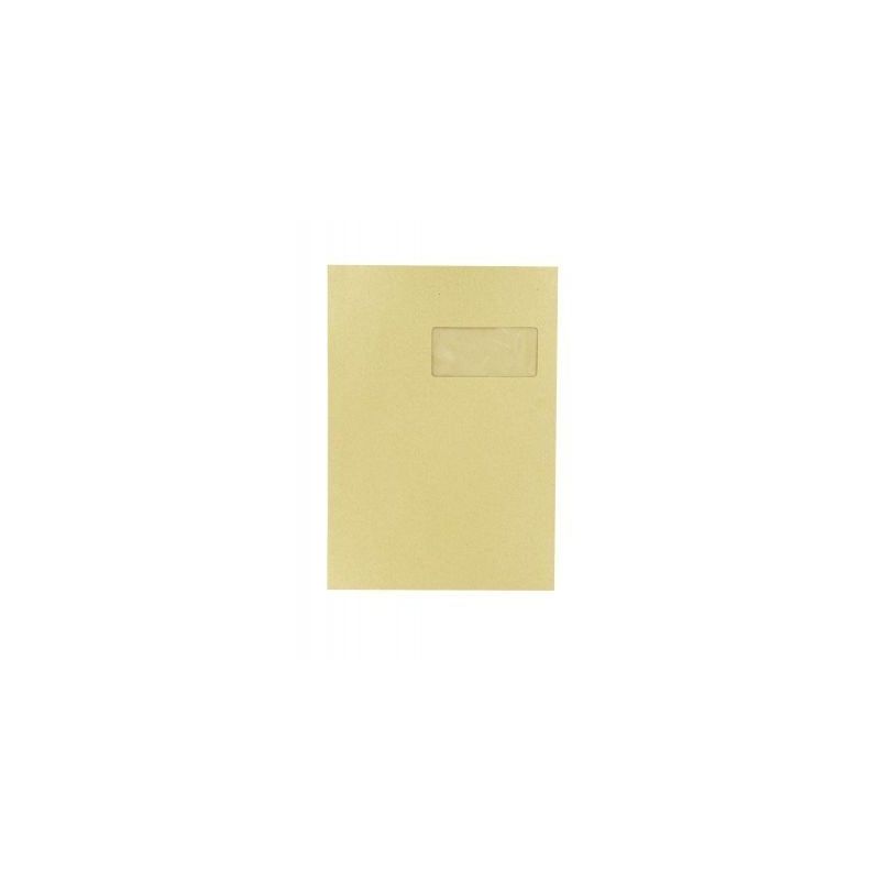 Achetez Carton de 250 pochettes kraft 229x324mm 120g soufflet 30mm bande siliconée fenêtre 50x100m..