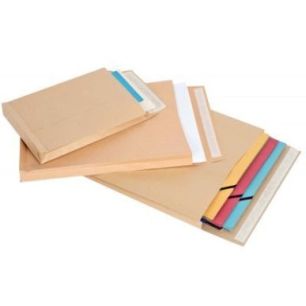 Achetez GPV paquet de 50 pochettes kraft brun auto-adhésif, format 24 260x330mm soufflet 30mm120g p..