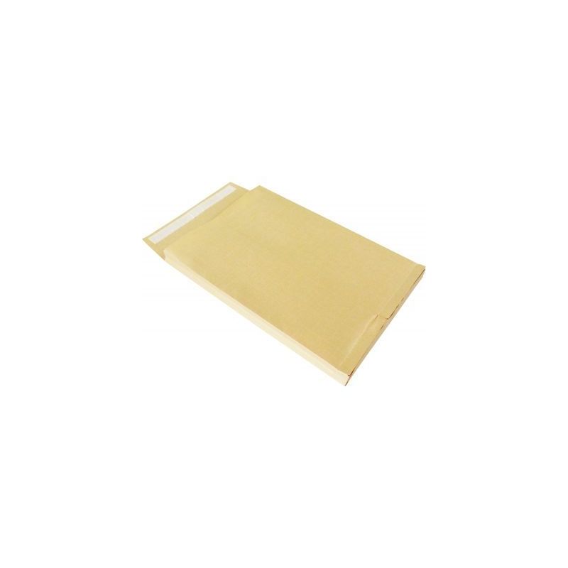 Achetez Paquet de 50 pochettes kraft armé brun 3 soufflets C4 229x324 130 g/m² bande de protection..