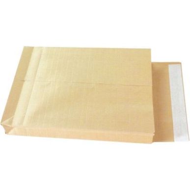 Achetez Paquet de 50 pochettes kraft armé brun 3 soufflets 260x330 120g/m² bande de protection 501..