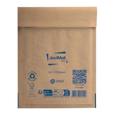 Achetez Carton de 100 pochettes bulles papier 150x210mm Kraft 153400103 JOVIMAIL JOVIPACK pas cher s..