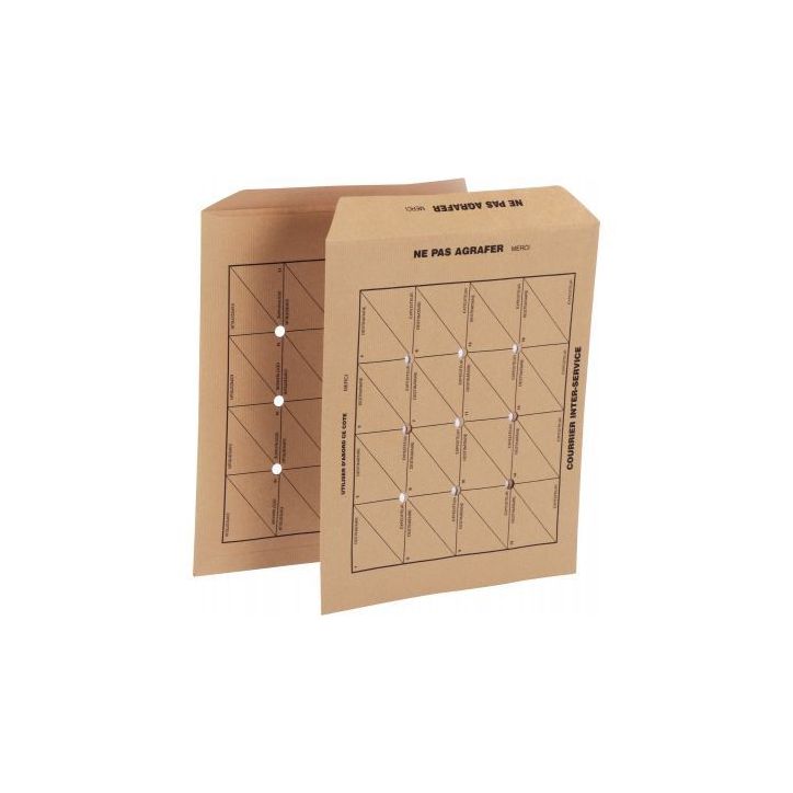 Boîte de 250 pochettes kraft courrier intérieur 260x330 120g/m² 31845