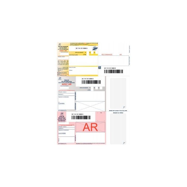 Boite de 150 imprimés recommandés 3899
