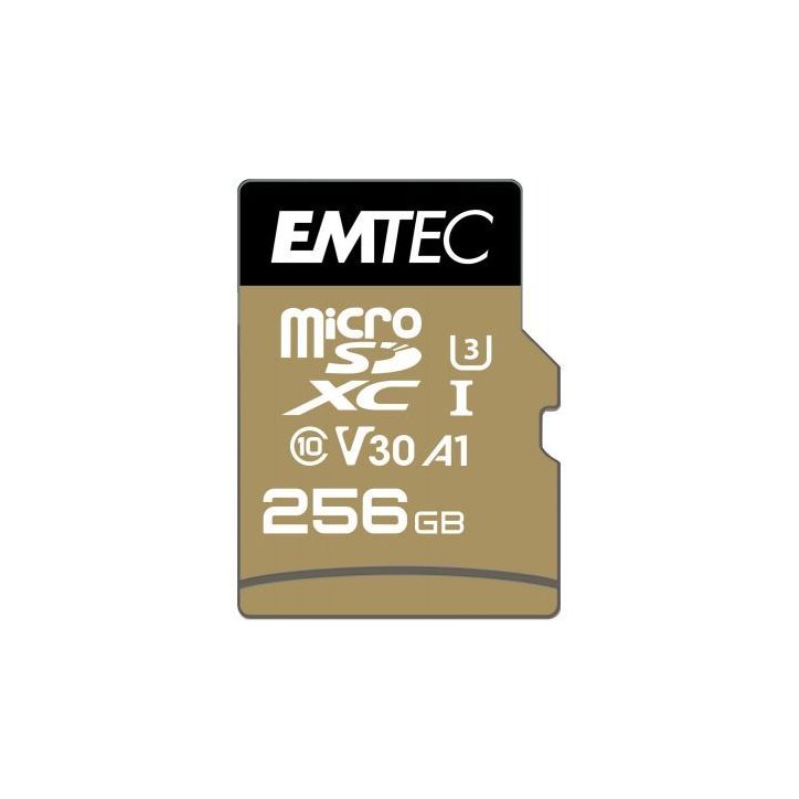 Carte micro SD Emtec UHS I U3 V30 Speedin Pro 256 GO XC ECMSDM256GXC10SP EMTEC