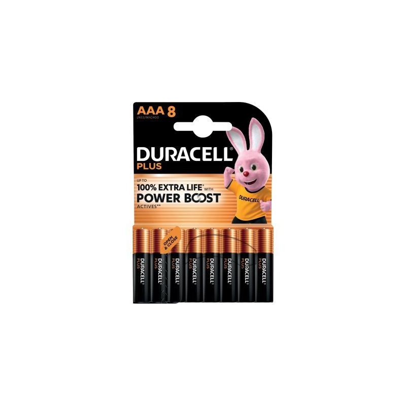 Achetez Blister 8 piles 1.5V PLUS POWERBOOST AAA / LR03 / MN2400 5000394176768 DURACELL pas cher sur..