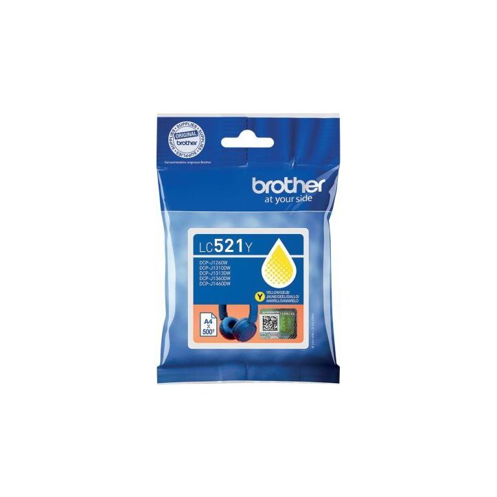 Brother CASQUE cartouche d'encre jaune authentique LC521Y BRSPILC521Y BROTHER
