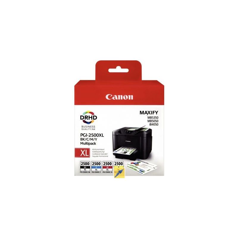 Achetez Lot de 4 cartouches jet d'encre à la marque Canon PGI2500XL noir cyan magenta et jaune haut..