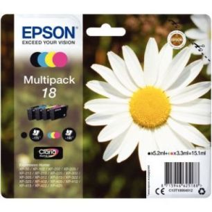 Achetez Lot de 4 cartouches jet d'encre à la marque Epson T18064 noir cyan magenta et jaune Paquere..