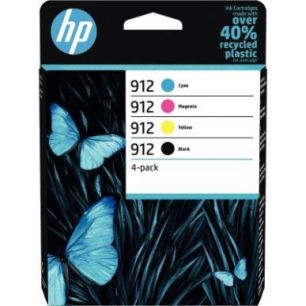 Achetez Lot de 4 cartouches jet d'encre à la marque HP 6ZC74AE noir cyan magenta jaune 912 6ZC74AE ..