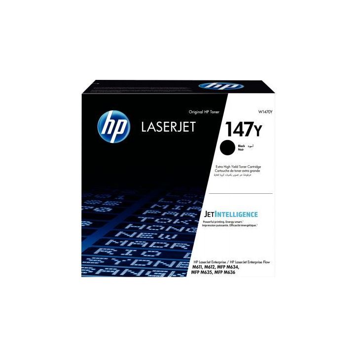 Cartouche laser à la marque HP W1470Y noir, très haute capacité 147Y HPSPLW1470Y HP