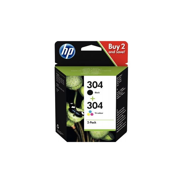Lot de 2 cartouches encre à la marque HP 3JB05AE noir et couleurs 304 HPSPI3JB05AE HP