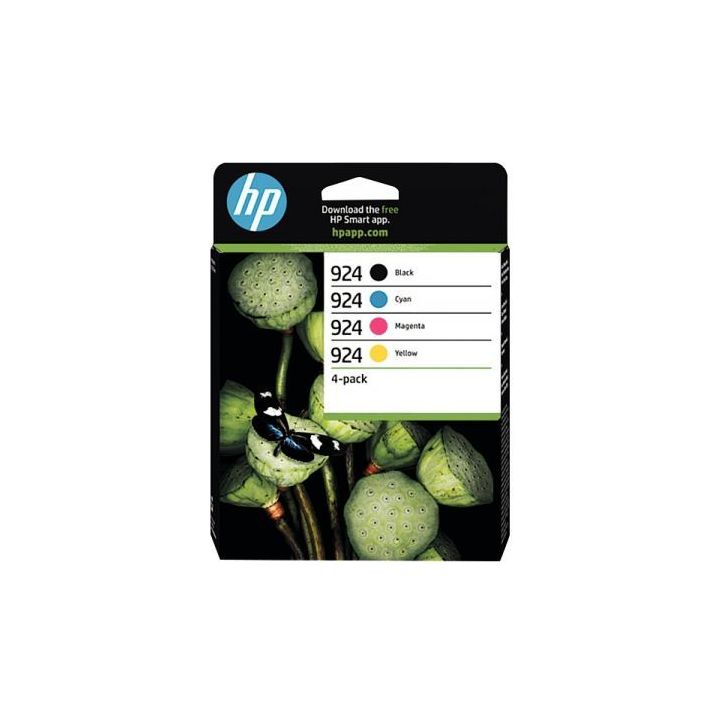 HP 924 pack de 4 cartouches d'encre noire, cyan, magenta et jaune authentiques (6C3Z1NE) 924 HPSPI6C3Z1NE HP