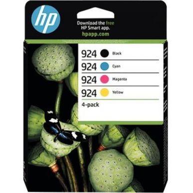 Achetez HP 924 pack de 4 cartouches d'encre noire, cyan, magenta et jaune authentiques (6C3Z1NE) 924..
