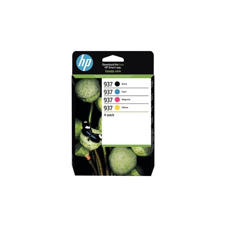 HP 937 pack de 4 cartouches d'encre noire, cyan, magenta et jaune authentiques (6C400NE) 937 HPSPI6C400NE HP