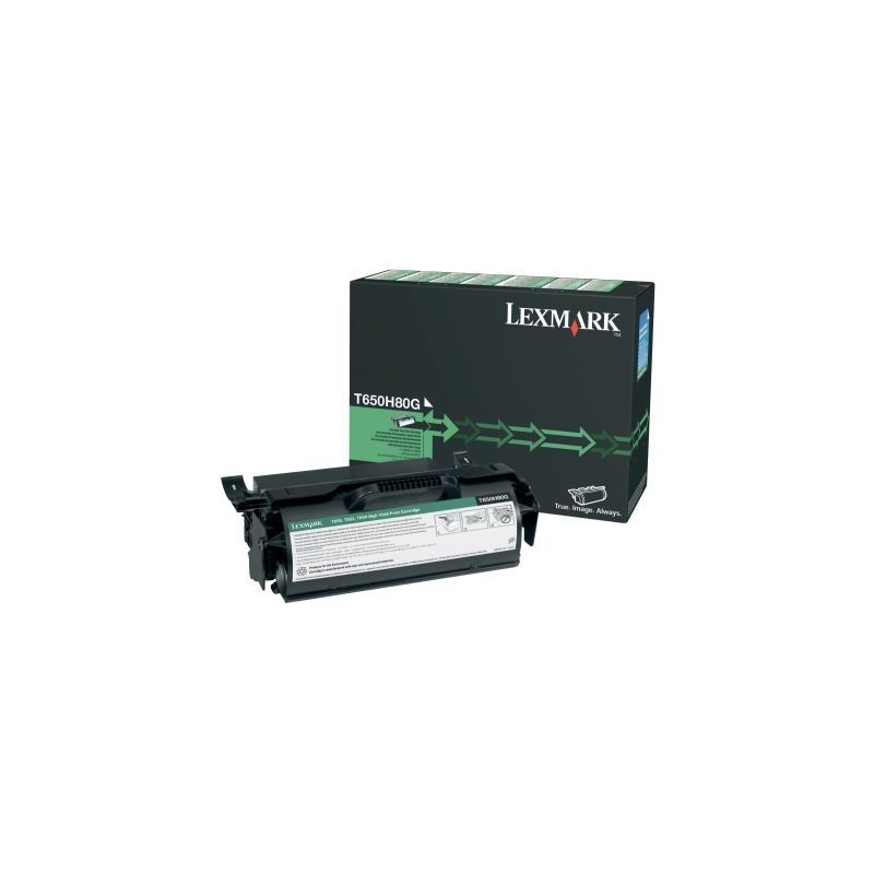 Achetez Lexmark T650H80G toner laser noir haute capacité authentique LXSPLT650H80G LEXMARK pas cher..