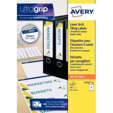 Achetez Paquet de 100 étiquettes adhésives pour dos de classeurs, format 19,2 x 6,1 cm L4761-25 AV..