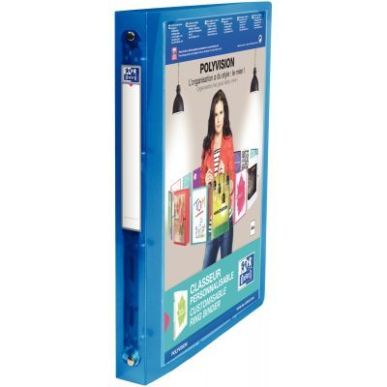 Achetez Classeur personnalisable POLYVISION en polypropylène, dos 30 mm, pour format A4, bleu 10020..