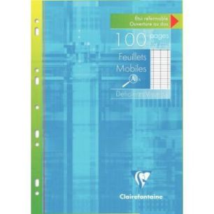 Achetez Etui de 50 feuillets mobiles A4, séyès 2,5 mm agrandi 10/10, perforés, coloris blanc 1749..