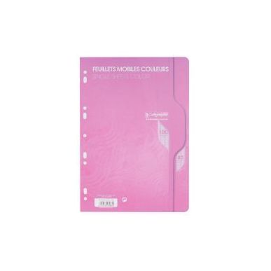 Achetez Sachet de 50 feuillets mobiles (100 pages) format 21x29,7cm séyès 80g coloris rose 7963C p..