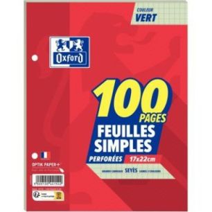 Achetez Sachet de 50 feuillets mobiles 17x22 cm seyès 80g, vert 100100940 HAMELIN pas cher sur Ma R..