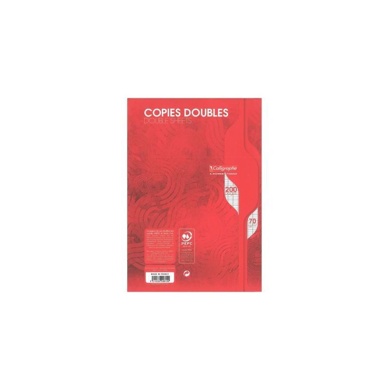 Achetez Sachet de 50 copies doubles (200 pages non perforées) format 21x29,7 cm séyès 70g blanc 2..