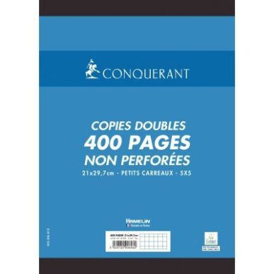 Achetez Sachet de 100 copies doubles non perforées format A4 (21 x 29,7 cm) quadrillé 5x5 70 g 100..