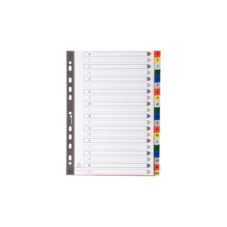 Jeu de 20 intercalaires alphabétiques en polypropylène coloré, format A4 94E EXACOMPTA