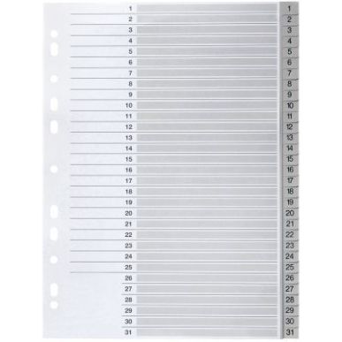 Achetez PERGAMY Jeu 31 intercalaires numériques 1-31 polypropylène format A4. Coloris Blanc pas ch..
