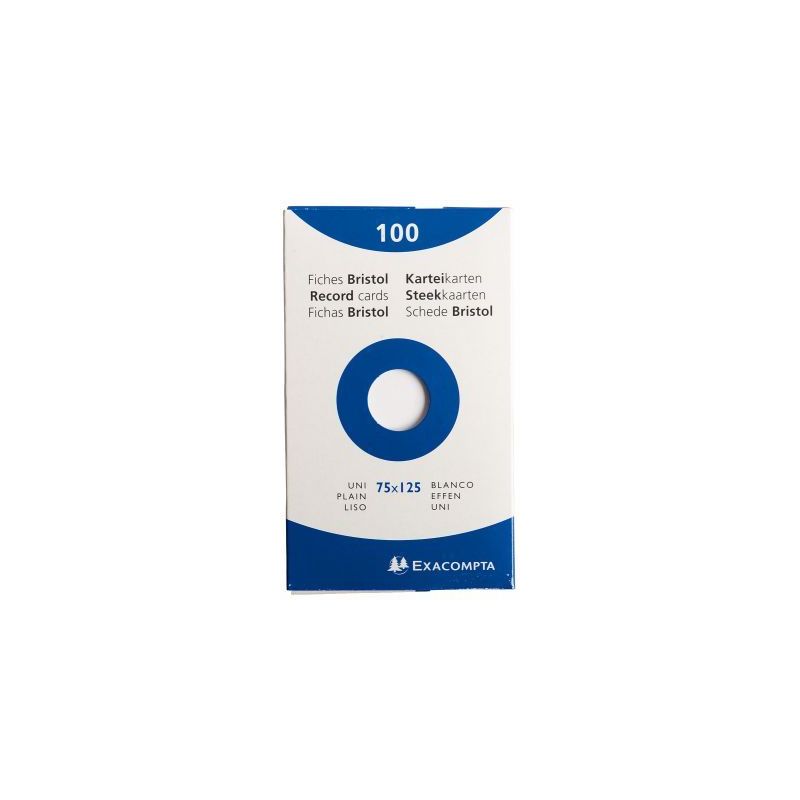 Achetez EXACOMPTA Etui de 100 fiches bristol non perforées 75x125mm (A7) unies Blanc pas cher sur M..