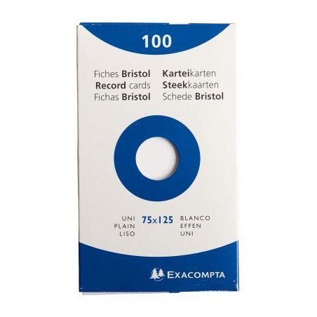Achetez EXACOMPTA Etui de 100 fiches bristol non perforées 75x125mm (A7) unies Blanc pas cher sur M..