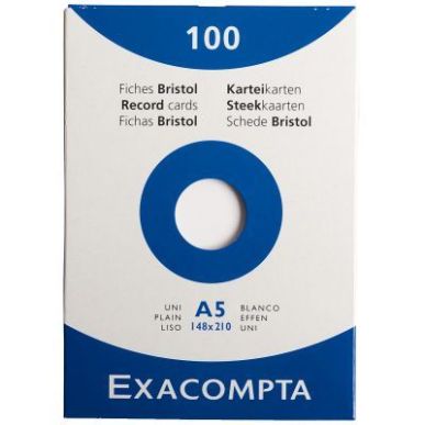 Achetez EXACOMPTA Etui de 100 fiches bristol non perforées 148x210mm (A5) unies Blanc pas cher sur ..